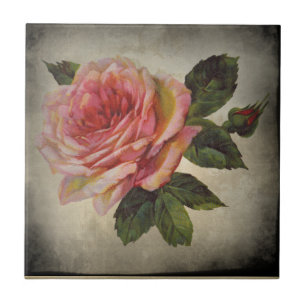 vintage rose tile