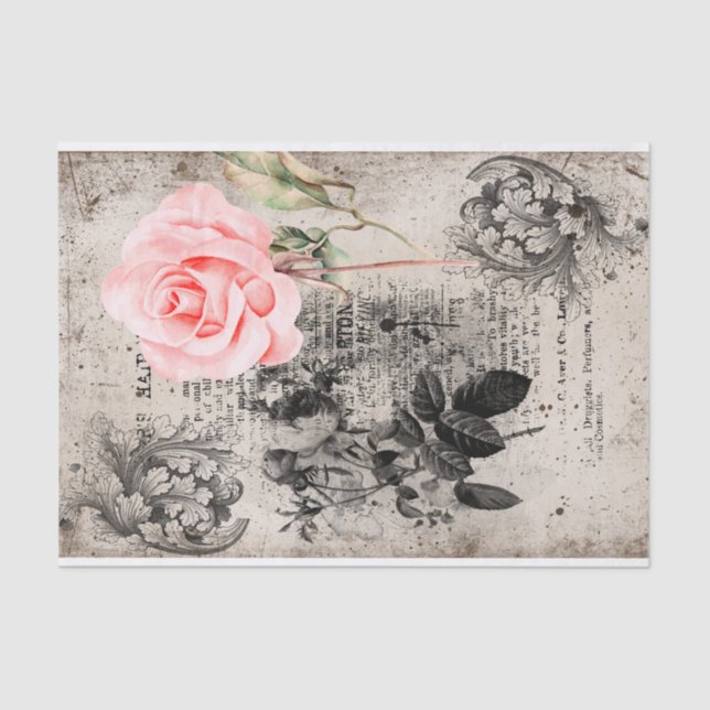 Vintage Rose Tissue Paper (Front)