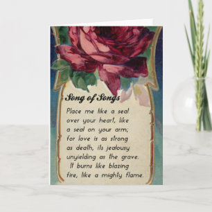 Vintage Rose Valentine's Day Card with Scripture