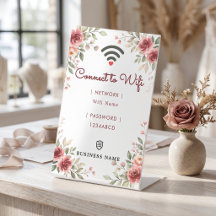 Vintage Rose Watercolor Business Wifi Password