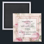 Vintage Rose Wedding Favour Magnet<br><div class="desc">A lovely little gift for your wedding guests!  This 2"x2" vintage rose magnet with inspirational messaging can go home with your attendees and then be utilised on their refrigerators or file cabinets and will always remind them of your special day.</div>