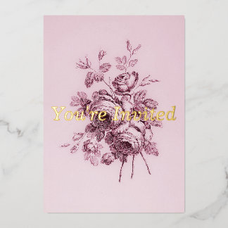 Vintage Rose Wedding Invitation