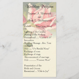 Vintage Rose Wedding Programs Programme