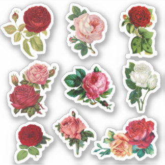 Vintage Rose Wedding Scrapbook Stickers