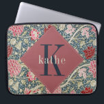 Vintage Rose William Morris Monogram Laptop Laptop Sleeve<br><div class="desc">This simple yet elegant design features an elegant William Morris inspired floral pattern in a variety of dusty rose,  red,  blues and creams. Protect your laptop or tablet in style. Add a name to personalise it. Makes a great Christmas or Mother's Day gift. Created by Simply Farmhouse Press.</div>