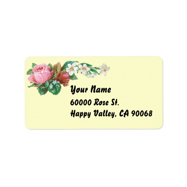 Vintage Rosebud Address Labels (Front)