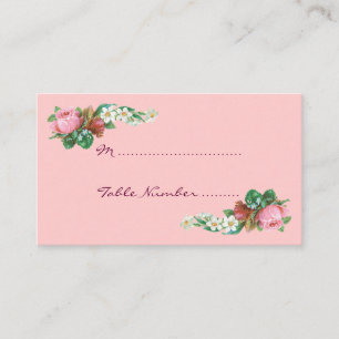 Vintage Rosebud and Daisies Custom Table Cards