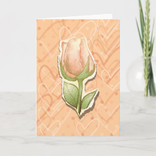 Vintage rosebud, greeting card