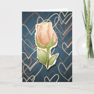 Vintage rosebud, greeting card