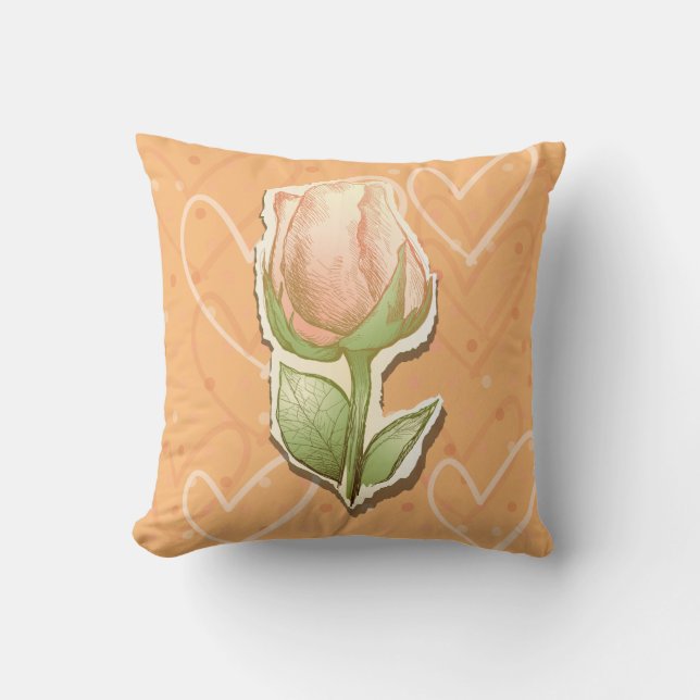 Vintage rosebud, pillow (Front)