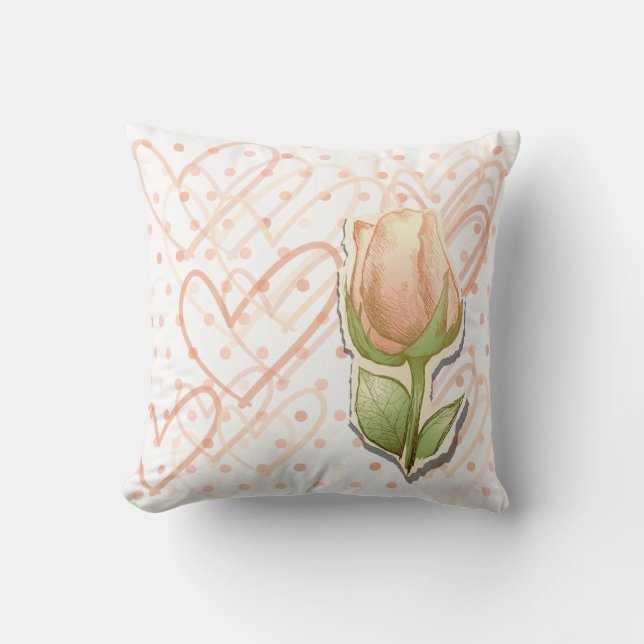 Vintage rosebud, pillow (Front)
