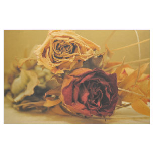 Vintage Rosen red bouquet of beige red shabby Fabric