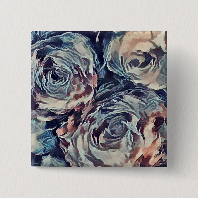 Vintage roses 15 cm square badge (Front)