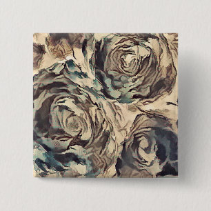 Vintage roses, 15 cm square badge