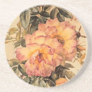 Vintage ‘Roses and Bumblebees’ Coaster