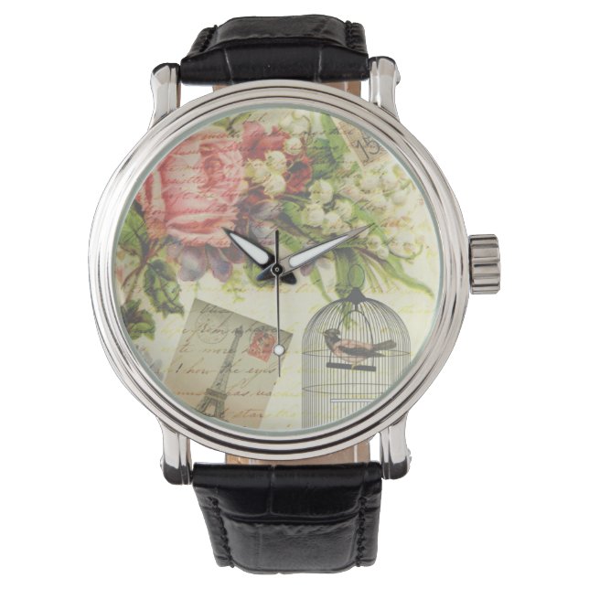 Vintage Roses and Caged Bird Watch (Front)