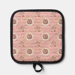 Vintage Roses Antique Letters Pot Holder