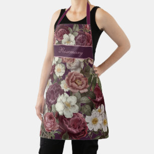 Vintage Roses Apron w/name or other text