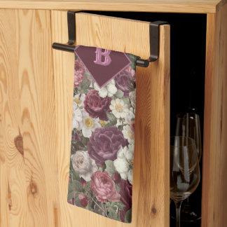 Vintage Roses Apron w/your initial(s) Tea Towel
