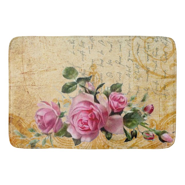 Vintage Roses Bath Mat (Front)