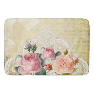 Vintage Roses Bath Mat