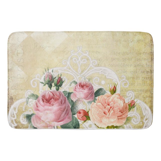 Vintage Roses Bath Mat (Front)
