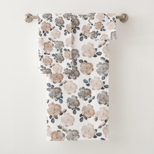 Vintage Roses Bathroom Hand, Body, Face Towel Set (Insitu)