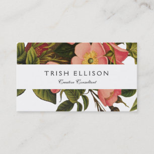 Vintage Roses Beautiful Pink Botanical Business Card