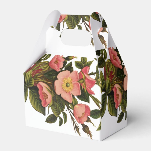 Vintage Roses Beautiful Pink Botanical Favour Box (Front Side)