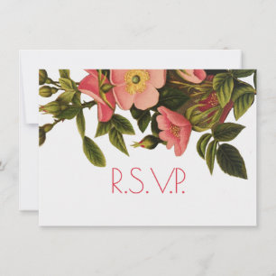 Vintage Roses Beautiful Pink Botanical Invitation