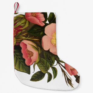 Vintage Roses Beautiful Pink Botanical Small Christmas Stocking