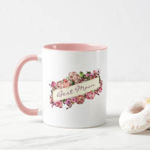 Vintage Roses Best Mum Elegant Custom Mother's Day Mug