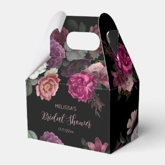 Vintage Roses Black Background Bridal Shower Favour Box