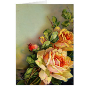 Vintage Roses Blank Card