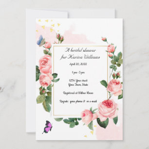 Vintage Roses Bridal Shower Invitation