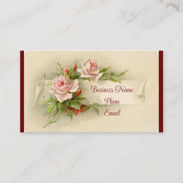 Vintage Roses Business Card (Front)