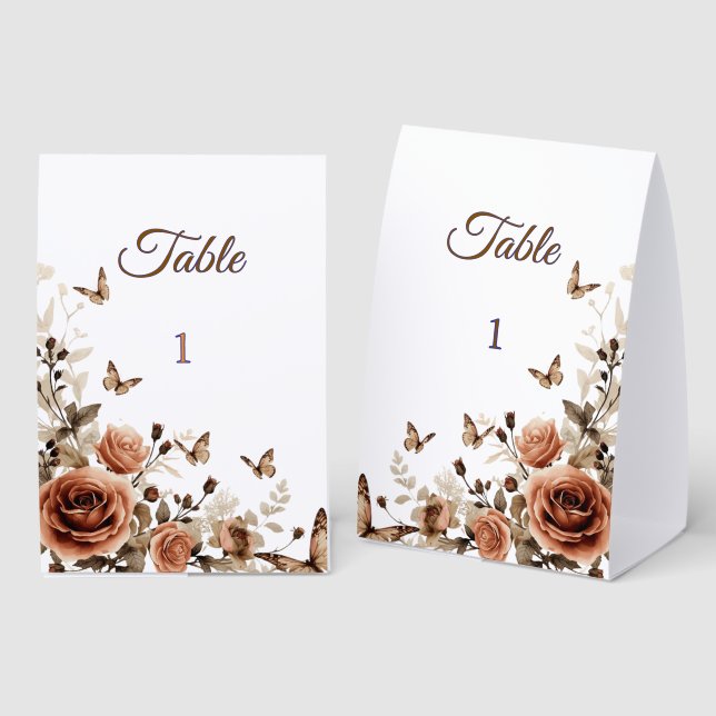 Vintage Roses & Butterflies Wedding  (Front/Back)