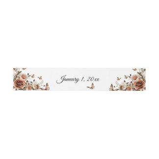 Vintage Roses & Butterflies Wedding  Invitation Belly Band