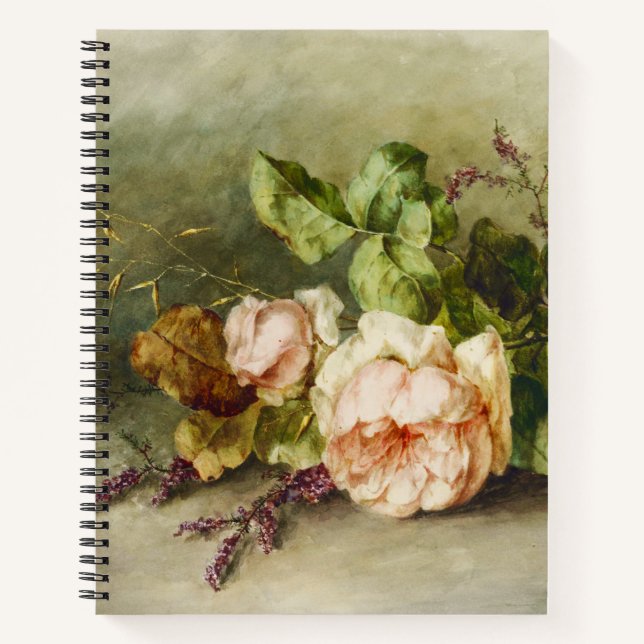 Vintage Roses by Margaretha Roosenboom Notebook (Front)