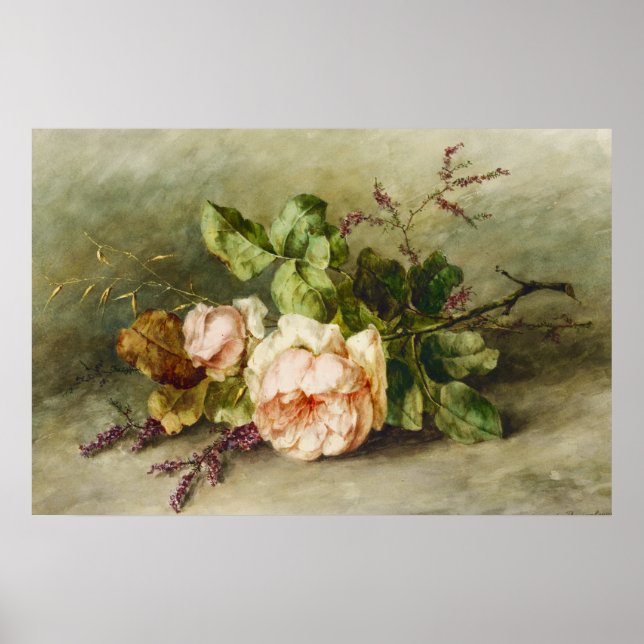 Vintage Roses by Margaretha Roosenboom Poster (Front)