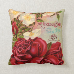 Vintage Roses Catalogue Cover American MoJo Pillow