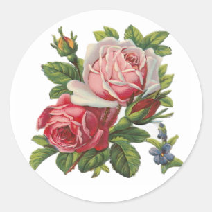 VINTAGE ROSES CLASSIC ROUND STICKER