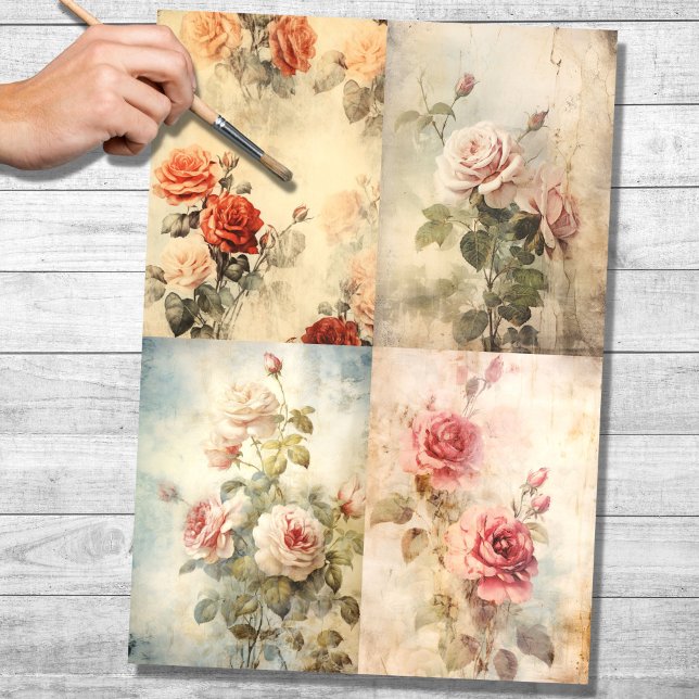 Vintage Roses Collage 1 Decoupage Paper (Creator Uploaded)