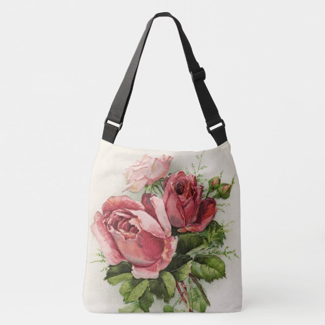 Vintage Roses Crossbody Bag (Front)