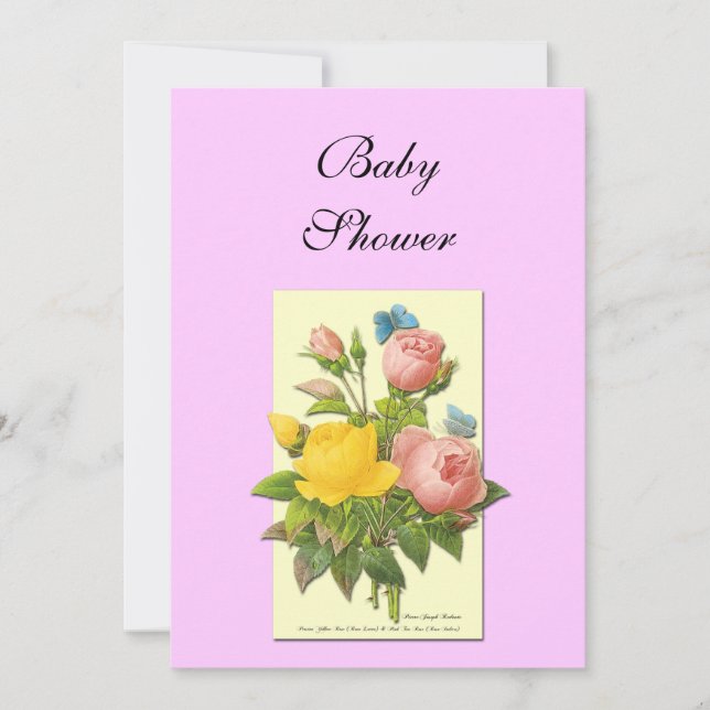 Vintage Roses Custom Baby Shower Invitations (Front)