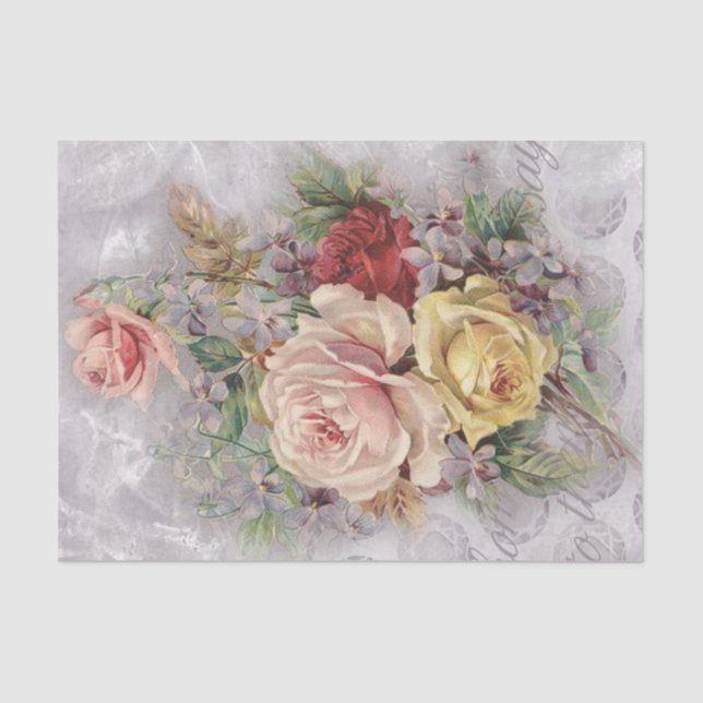 Vintage Roses Decoupage Tissue Paper (Front)