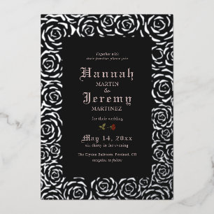 Vintage Roses Elegant Black Silver