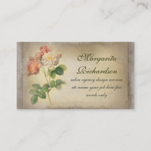 vintage roses elegant grungy business cards