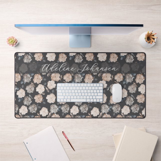 Vintage Roses Elegant Personalised Computer Desk Mat (Office 1)