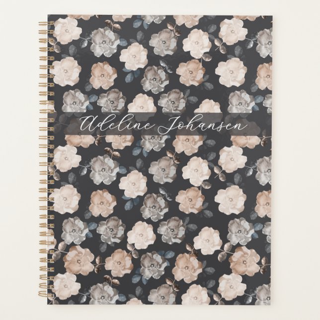 Vintage Roses Elegant Personalised Diary Planner (Front)